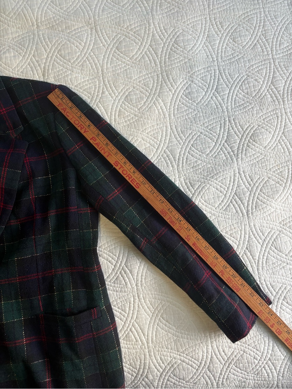 Vintage Wool Plaid Single-Button Blazer Size 6 - Picture 6 of 6